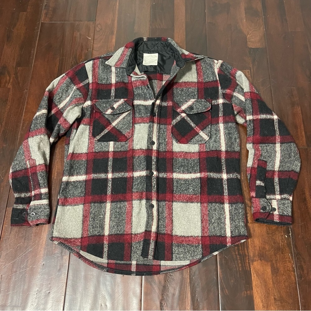 Michael Richard’s Wool Blend Coat Men’s Medium Black Red Gray Vintage